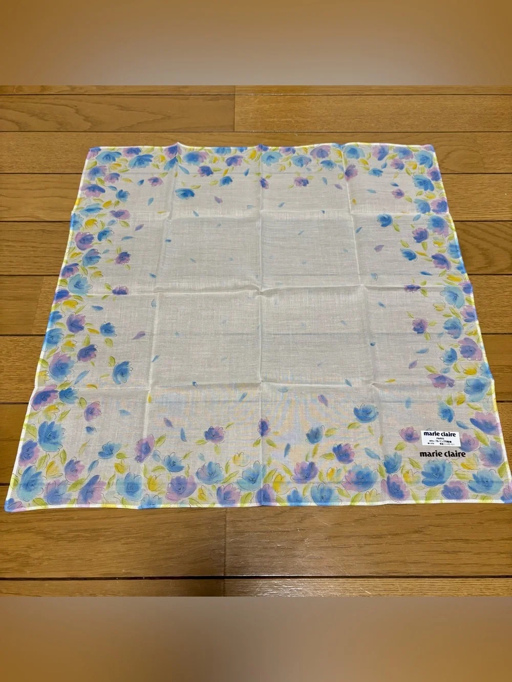 Marie Claire Floral Cotton Multicolor Handkerchief/Bandana/Scarf size 44cm 17.5”